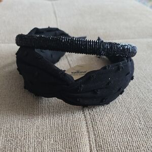 Black Beaded & Knotted Headband